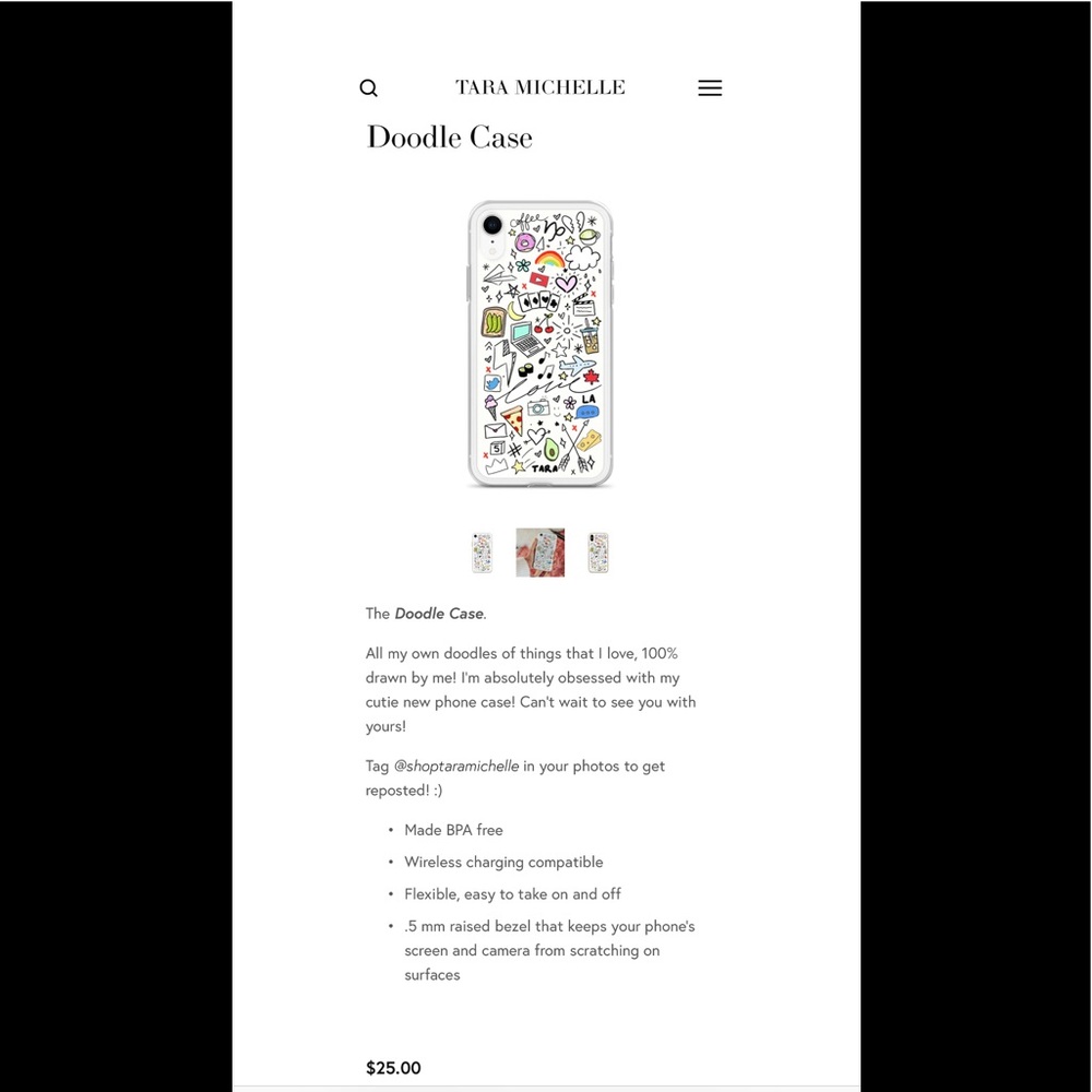 Tara Michelle Youtuber IPhone XS Max Doodle case